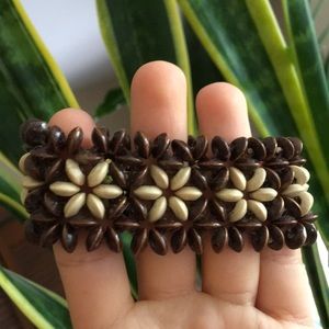 Wooden beaded boho hippie bracelet